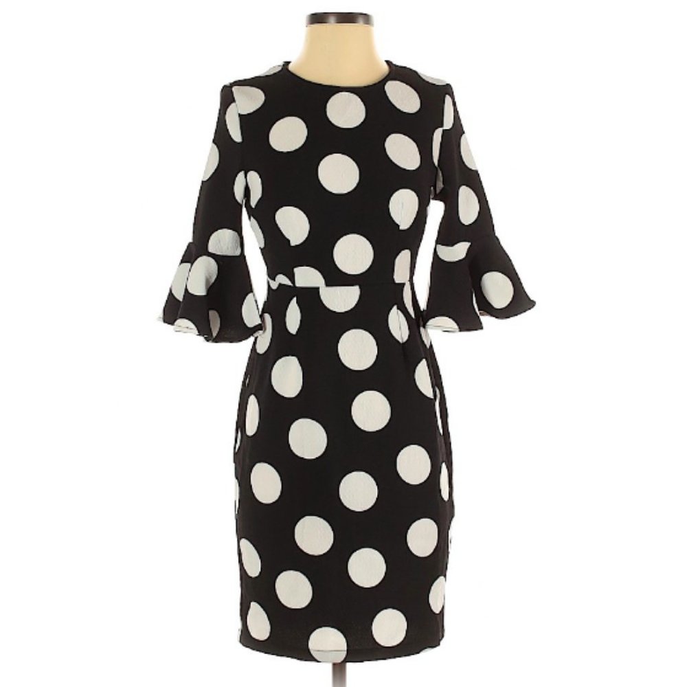 NWOT Pinup Polka Dot Career Midi Dress